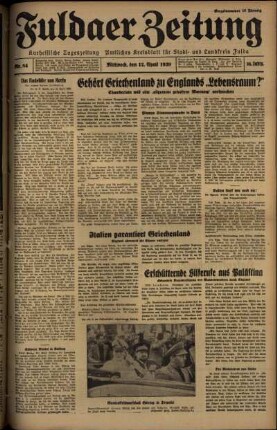 Ausgabe vom Mittwoch, den 12. April 1939.
