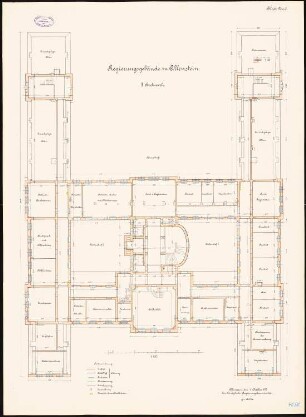 Regierungsgebäude, Allenstein: Grundriss 3. Obergeschoss 1:100