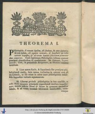 Theoremata Philosophico-Mathematica Ex Selectissimos Ordinis Minorum Philosophis Selecta.