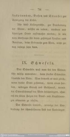 IX. Schwefeln