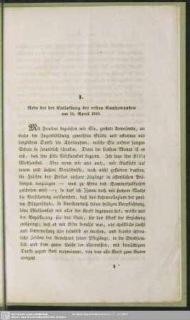 Zwei Schulreden des Oberlehrers