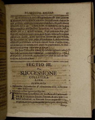 Sectio III. De Successione Collateralium