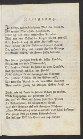 Zueignung.