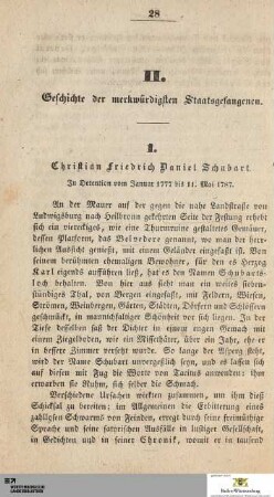 II. Geschichte der merkwürdigsten Staatsgefangenen