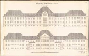 Psychiatrische Klinik der Albertus-Universität Königsberg: 2 Längsansichten 1:100