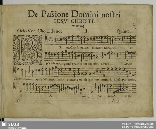 I. Beata Christi passio sit