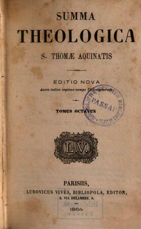 Summa theologica S. Thomae Aquinatis, 8