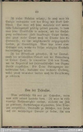 Von der Defensive