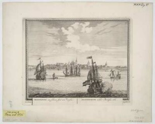 Ansicht von Brandenburg (Ostpreußen), Kupferstich, um 1702 : Schenk, Pieter : Brandenburg, een schoone stad in Pruissen : C.P. = Brandenburgum, nobilis Borussiae urbs / Pet. Schenk. - Amsteld[ami] , [1702]. - 1 Ansicht : Kupferst. ; Plattengr. 27 x 22 cm. Auch enth. in: Petri Schenkii Hecatompolis sive totius orbis terrarum oppida nobiliora centum. - Auch col. ersch.