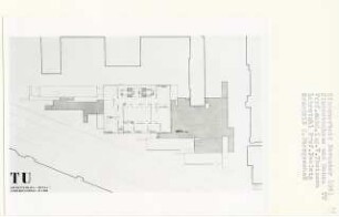 Studentenhaus und Mensa TU, Berlin-Charlottenburg (Diplomarbeit bei Peter Poelzig): Grundriss 2. Obergeschoss 1:200