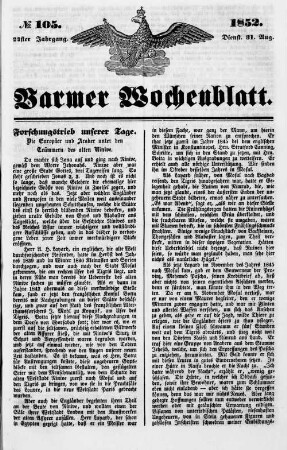 Barmer Wochenblatt. 1838-1859