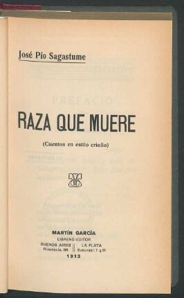 Raza que muere : (cuentos en estilo criollo)