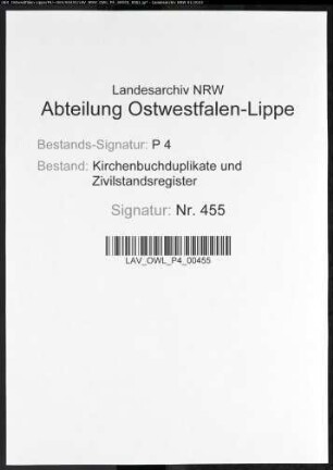 Kirchenbuchduplikate der evangelischen Gemeinde (GHT 1852-1858). (Gemeinde: Arnsberg, Evangelische Gemeinde)