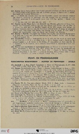Munt- en Penningkunde (Nr. 451-491)