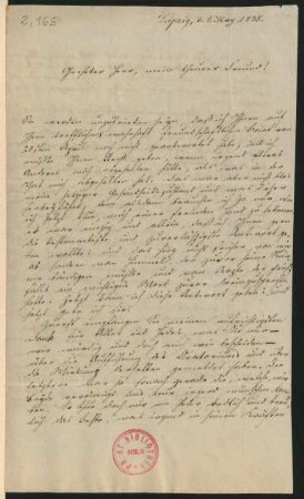 Brief an Louis Spohr : 01.05.1835