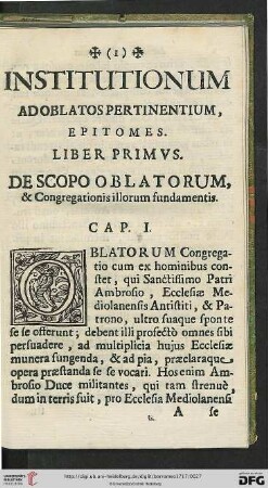 Institutionum Adoblatos Pertinentium, Epitomes
