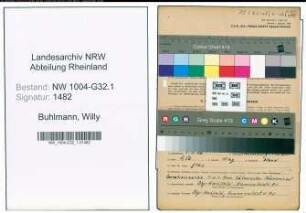 Entnazifizierung Willy Buhlmann , geb. 07.10.1908 ()