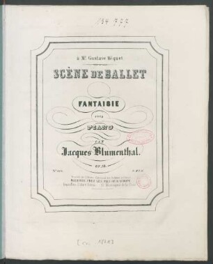 Scène de ballet : fantaisie pour piano ; op. 18