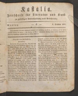 Ausgabe vom 29. September 1831.