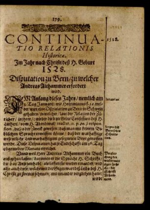 Continuatio Relationis Historicae, Im Jahr nach Christi deß H. Geburt 1528.