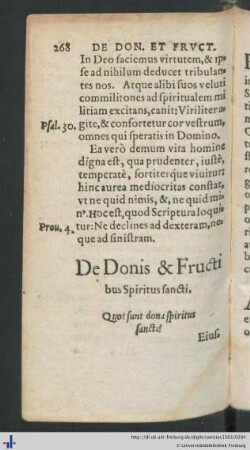 De Donis & Fructibus Spiritus sancti