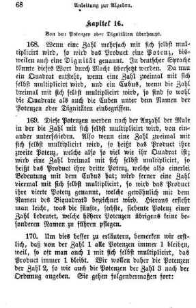 16. Von den Potenzen oder Dignitäten überhaupt.