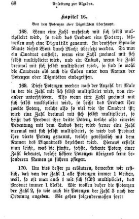 16. Von den Potenzen oder Dignitäten überhaupt.