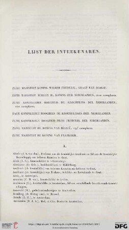 Lijst der Inteekenaren