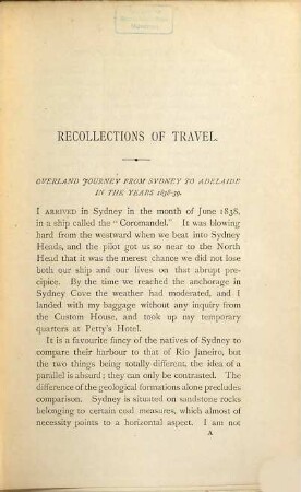 Recollections of travel in New Zealand and Australia