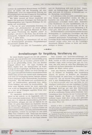 Anreibelösungen für Vergoldung, Versilberung etc.