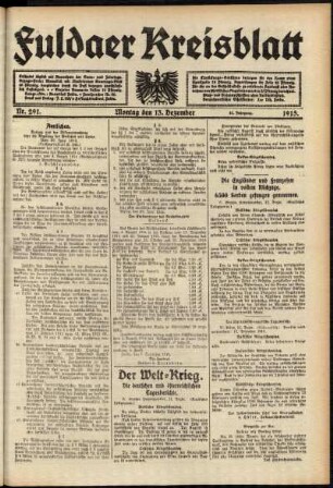 Ausgabe vom Montag, den 13. Dezember 1915.