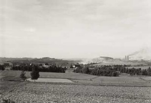 Türchau, Braunkohletagebau und Kraftwerk Hirschfelde. Blick vom Silberberg über Türchau zum Niederbusch