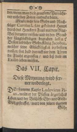 Das VII. Capit. Diese Meynung wird ferner widerlegt