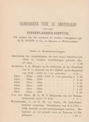 Handboeken voor de ambtenaren van het Binnenlandsch-Bestuur