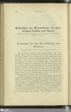 Webstühle zur Herstellung von gazeartigen Stoffen und Gazen