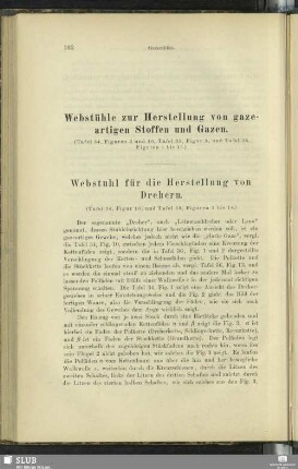 Webstühle zur Herstellung von gazeartigen Stoffen und Gazen