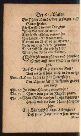Der 61. Psalm. - Der 70. Psalm.