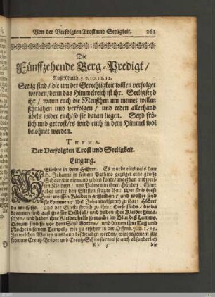 Die Fünffzehende Berg-Predigt.
