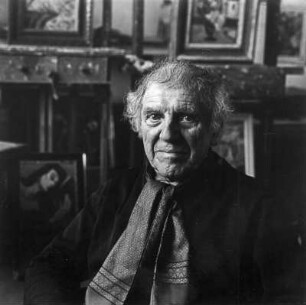 Der Maler Hans Jüchser in seinem Atelier