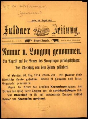 1914: Fuldaer Zeitung / Sonder-Ausgabe