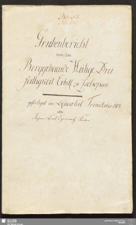 Grubenbericht von dem Berggebaeude-Heilige-Dreifaltigkeit Erbst. zu Zschopau - 17.7107 4.
