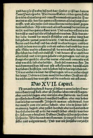 Das XVII. Capitel.