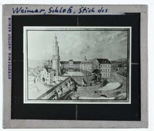 Weimar, Schloss,unbekannt, Ansicht des Weimarer Schlosses (M. 18. Jh.) (Zeichnung) : Ansicht