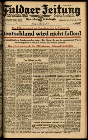 Ausgabe vom Montag, den 09. November 1942.