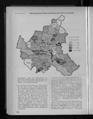 Schaubild 4: Mietveränderung je Wohnung 1956 gegenüber 1950 nach Stadtteilen