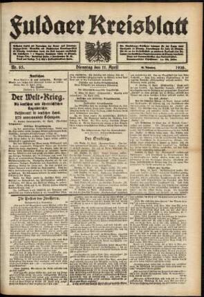 Ausgabe vom Dienstag, den 11. April 1916.