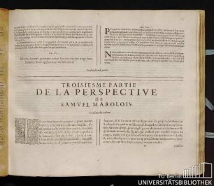 Troisiesme Partie De La Perspective De Samuel Marolois.