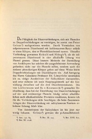 Über Azoverbindungen der Salicylsäure und Derivate derselben ...