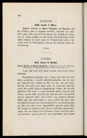 140, LXXXVIII. 1563, Jänner 3 (Wien)