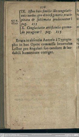 Errata in absentia Autoris à Typographo ...